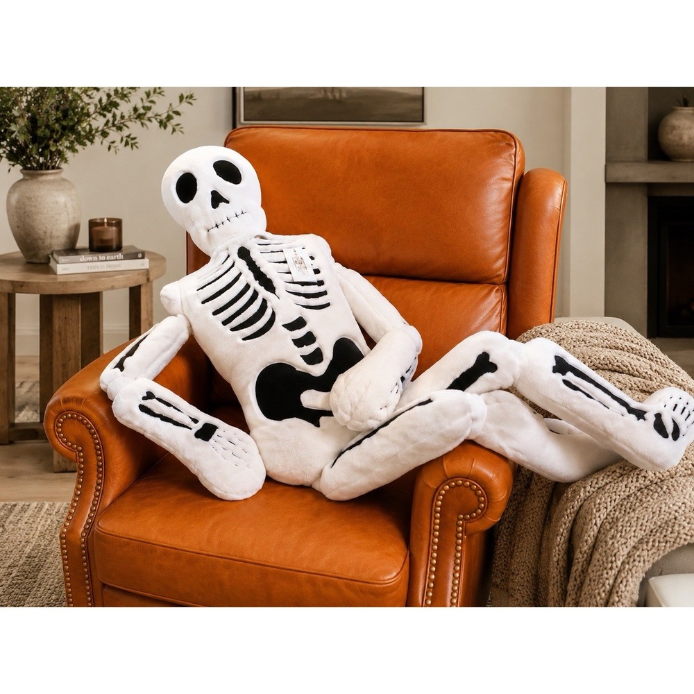 Isaac Mizrahi Plush Skeleton Pillow 5ft Halloween Decor New Viral TikTok